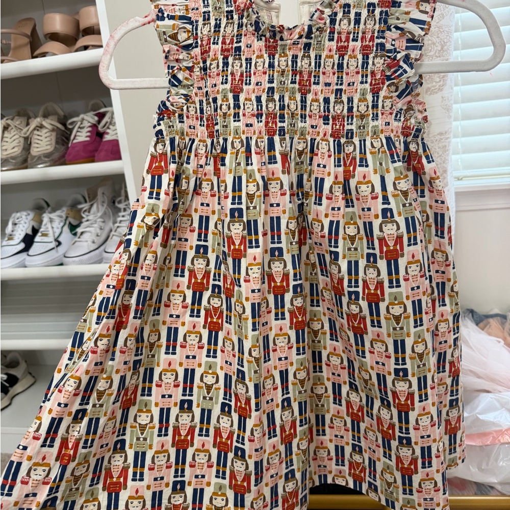 Pink Chicken Nutcracker Print Kids Dress